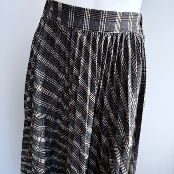 The Row Plaid Wool A-Line Midi Skirt S High Waist Pleated Quiet Luxury Academia - Picture 15 of 16
